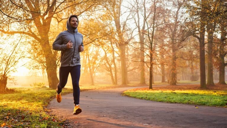 Man jogging in the park